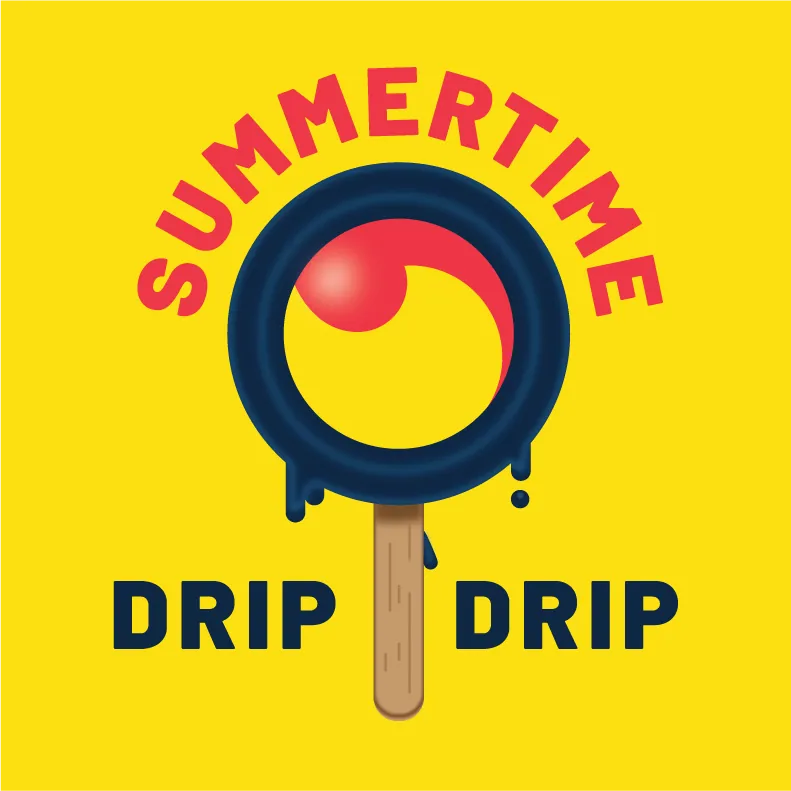 Social post: the Orci mark as a melting popsicle. “Summertime drip drip.”